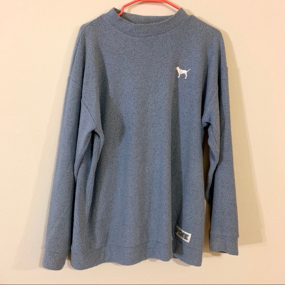 VS PINK Baby Blue Oversized Crewneck Sweatshirt